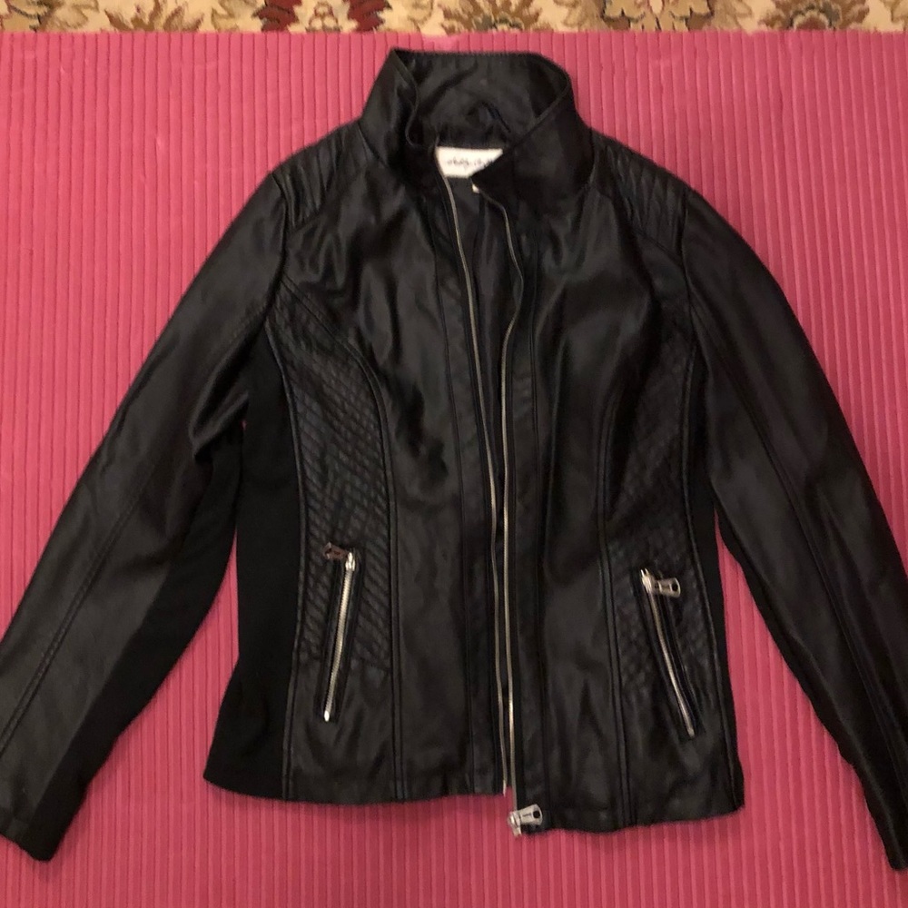 Black leather jacket